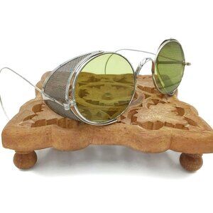 Antique American Optical Green Goggles Sunglasses Vtg Safety Glasses Spectacles